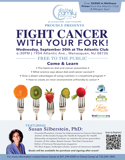 Fight Cancer with your Fork! Wednesday, September 30th at The Atlantic Club