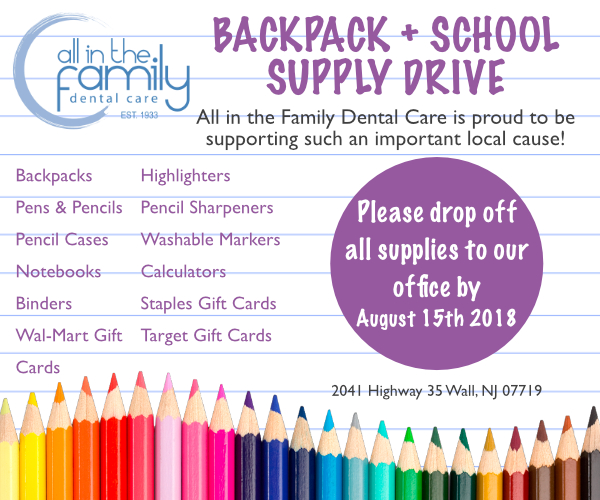 Backpack and school supply drive brochure