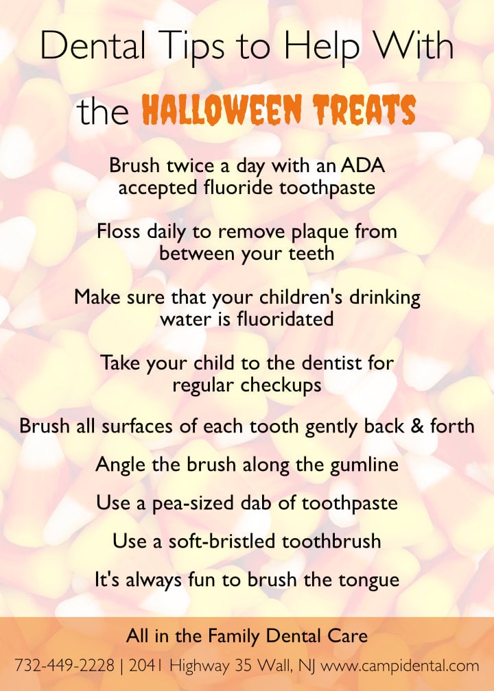 dental tips to help with the halloween treats brochure