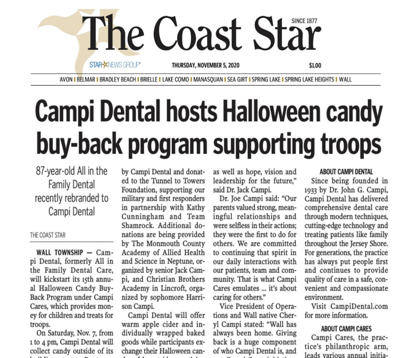 The Coast Star with an article about Campi Dental