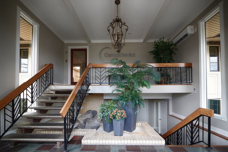 The stairway inside the office