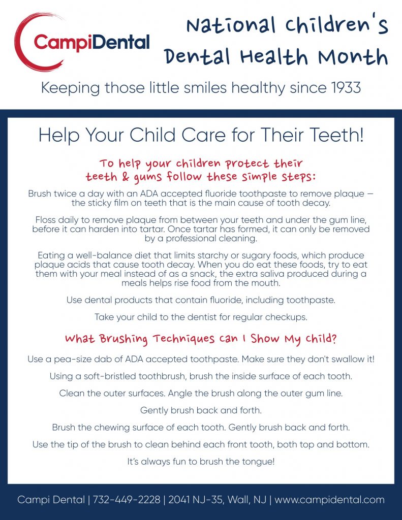 instructions on caring for your child's teeth