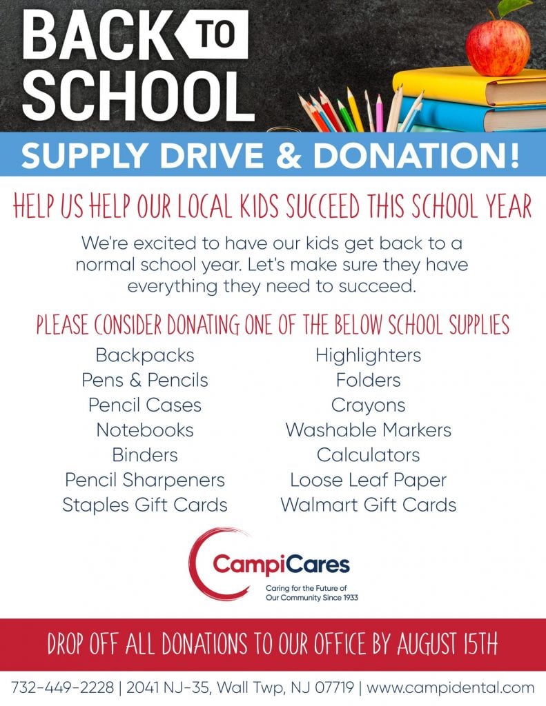 back to school supply drive brochure
