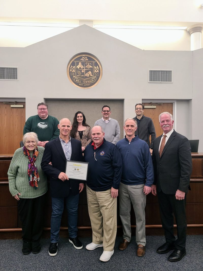 Drs. Joe and Jack Campi, the Wall Township Green Team, and the mayor