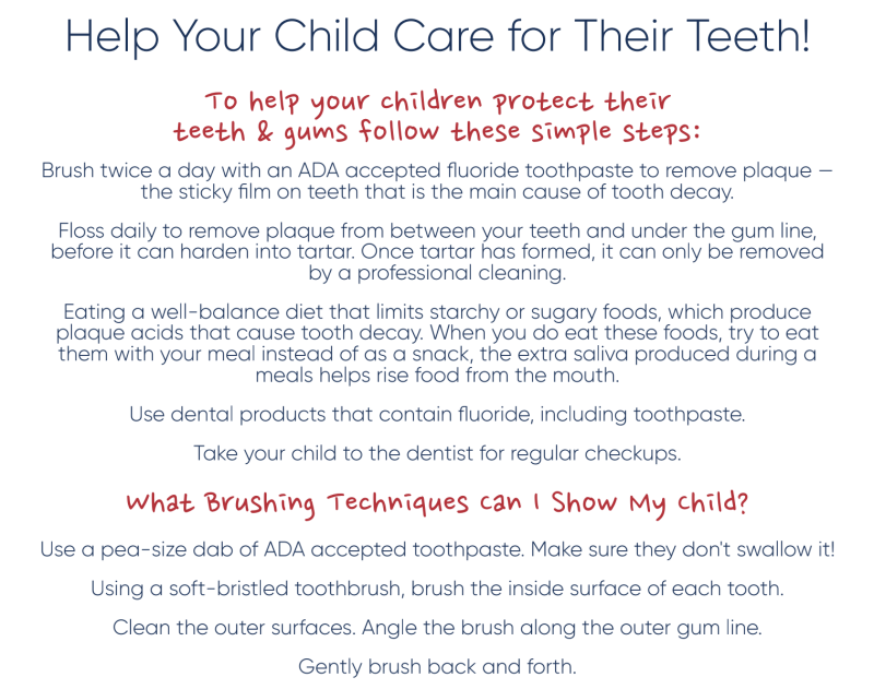 Help Your Child care for their teeth article